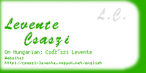 levente csaszi business card